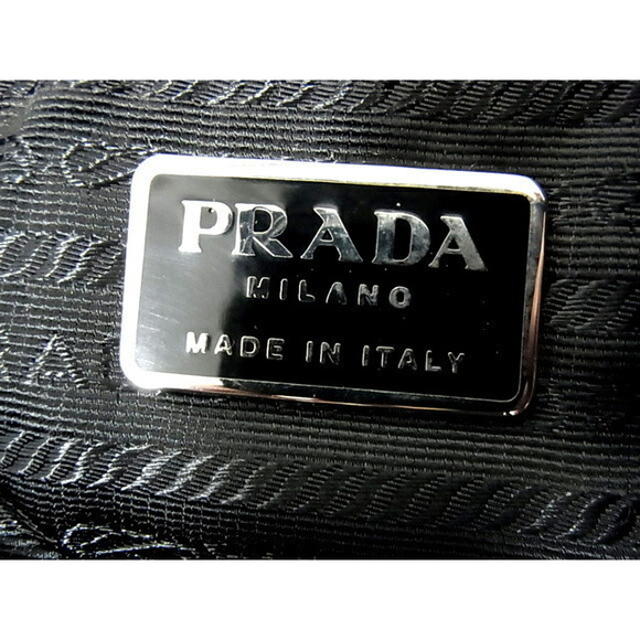 Prada Nylon Tote Bag Triangular Logo Plate Black - Picture 2 of 8